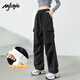 MJ STYLE三防軟殼工裝褲子女2025年冬季寬松休閑加絨保暖戶外運動風(fēng)長褲