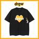 Drew Ess【正品】笑臉愛(ài)心男女同款百搭休閑情侶drew短袖T恤 黑色 L