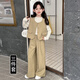 兜兜王國女童春秋裝馬甲套裝2025新款洋氣兒童裝洋氣三件套西裝女孩中大童 卡其色 三件套 160