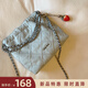 南風(fēng)Chio2nd夏日海風(fēng)托特包包女包2025超火淺藍菱格鏈條包斜挎小包 藍色【拍下送草莓掛件】