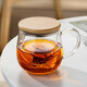憶壺茶 玻璃茶杯泡茶水分離杯 綠紅茶泡花茶杯子帶過(guò)濾竹木蓋玻璃水杯 竹蓋泡茶杯400ml