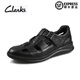其樂（Clarks）男鞋涼鞋2025新款真皮休閑中年洞洞鞋鏤空透氣厚底舒適涼鞋 黑色 42