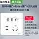 國際電工20W快充Type-c雙USB開關插座86型墻壁插座二三插多孔快充多用面板 五孔20w快充USB+type-c【白色】