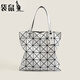 袋鼠日本2024春夏七夕時(shí)尚六格單肩包菱形折疊幾何包菱格手提包 白色