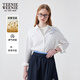 Teenie Weenie小熊女裝襯衫2025夏季新款寬松亞麻印花時(shí)尚氣質(zhì)外套 白色 M