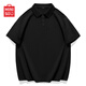 名創(chuàng)優(yōu)品（MINISO）2025夏季新款重磅華夫格翻領(lǐng)polo衫簡(jiǎn)約純色短袖t恤男 黑 2XL
