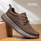 可牧麗羊頭層牛皮休閑男鞋透氣真皮春秋款2026新工作軟底輕奢時(shí)尚皮鞋男士 棕色 39 (245mm)