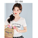 歌依妮2025夏季女裝白色蕾絲V領(lǐng)小個子修身薄款內(nèi)搭打底衫短袖t恤上衣 白色 S