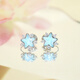 XUPING旭平首飾仿摩卡石系列甜美清新氣質(zhì)時(shí)尚送女朋友禮物送生日禮物 藍色星星耳夾