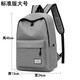 休閑書(shū)包男帆布簡(jiǎn)約雙肩包男韓版背包大容量中學(xué)生書(shū)包電腦旅行包 灰色標準款大號【可放15.6筆記1