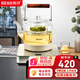 新功（SEKO）自動(dòng)上水電熱水壺?zé)畨?蒸汽噴淋煮茶器 智能全自動(dòng)電茶壺電茶爐 W27 香檳金