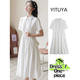 衣圖雅裙子女夏季2025新款韓版女士夏天衣服學(xué)院風(fēng)襯衫連衣裙寬松顯瘦裙 白色 均碼 【可備注碼數(shù)】