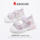ABC KIDS童鞋女寶寶鞋涼鞋小童夏季沙灘鞋軟底兒童鞋子3284 白/紫色  28