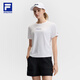 FILA 斐樂(lè)官方女裝針織短袖衫2025夏新款健身運(yùn)動(dòng)簡(jiǎn)約寬松圓領(lǐng)T恤 玉石白-WT L 170/88A/L