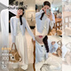 舒芳蝶（shufangdie）休閑褲女2024秋冬季新款軟糯百搭藍(lán)色開(kāi)衫上衣女修身顯瘦三件套裝 開(kāi)衫+上衣+褲子【三件套】 M
