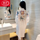 浪莎（LangSha）冰絲睡裙女夏季2025新款網(wǎng)紅純欲性感寬松短袖中長款大碼襯衫睡衣 30041 XL 170