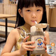 HALEIWA HAPPY MARKET兒童保溫杯寶寶吸管杯幼兒園雙蓋杯子小學生高顏值316不銹鋼水杯 泳圈女孩400ml