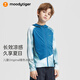 moodytiger兒童冰皮衣夏季男童防曬服涼感透氣薄款女童防曬衣撞色防蚊皮膚衣