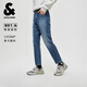 杰克·瓊斯（JACK&JONES）男裝牛仔褲秋季新款百搭純色褲子水洗彈力修身九分褲225232109 E41中牛仔藍 30 170 W30