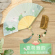 安提諾伯古風(fēng)扇子折扇中國風(fēng)梳子女套裝生日七夕情人節(jié)禮物送女友女生實用 荷塘月色扇梳套裝【古風(fēng)禮盒】