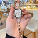 適用四葉草蘋果手表s11/s10表帶iwatch女手表帶apple watch表鏈S9 四葉草-【玫瑰金鏈+白葉】+鉆殼 適用iwatch s11/S10【42mm】表帶