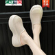 卡帝樂鱷魚（CARTELO）厚底包頭半拖鞋女款2025新款夏季外穿網(wǎng)面鏤空小個子增高松糕拖鞋 米白 37