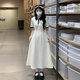MEOD2024韓版少女學(xué)院風(fēng)POLO領(lǐng)連衣裙初中高中學(xué)生收腰顯瘦百搭A(yù)字裙 杏色 L