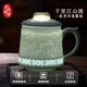 御嘉齋景德鎮陶瓷杯玲瓏瓷泡茶杯影青茶水分離辦公杯可定制禮物四款可選 影青玲瓏茶杯【千里江山圖】