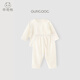 乖奇熊男女寶寶內衣套裝春秋季莫代爾長(cháng)袖居家服嬰幼兒春夏空調服 奶白 73