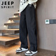 JEEP SPIRIT吉普褲子男春夏季休閑褲男士寬松直筒闊腿潮彎刀工裝褲運(yùn)動(dòng)長褲