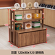 勤凱化妝品店中島臺陳列柜飾品店樣品展示臺首飾擺放柜臺高端產(chǎn)品展柜 胡桃色雙面1米2x80