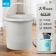 茶花（CHAHUA）水桶手提式帶蓋儲水桶pp材質(zhì)加厚學(xué)生宿舍家用洗衣洗車(chē)釣魚(yú)水 大號灰色-無(wú)蓋 15.9L 1個(gè)