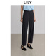 LILY2025春新款女裝職業(yè)顯瘦通勤百搭九分小腳直筒褲休閑褲褲子 509深灰 M