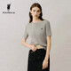 POLOWALK女士短袖針織衫2024春季新款純色絞花圓領(lǐng)簡(jiǎn)約時(shí)尚百搭氣質(zhì) 花灰色【新款】 XL (170)