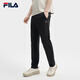 FILA 斐樂官方男裝針織長褲2025夏季新款時尚休閑簡約基礎(chǔ)直口褲子男 正黑色-BK L 175/84A/L