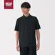 無印良品（MUJI）男式 涼感 天竺編織 短袖POLO衫 男士25年夏季新品 黑色  XL 
