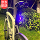 鹿珊伍自行車(chē)尾燈夜行夜間騎行安全指示燈山地車(chē)警示燈創(chuàng  )意充電水滴尾燈 尾燈【粉光】