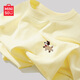 名創(chuàng  )優(yōu)品（MINISO）純棉短袖女t恤夏季2025年新款韓系超火內搭半袖紫色個(gè)性圓領(lǐng)上衣 鵝黃(m紳士小狗胸標) L 165(顯瘦遮肚子)