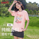 班尼路（Baleno）寬松純棉短袖T恤女2025年夏季親膚透氣舒爽上衣可愛百搭休閑女裝
