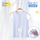 翹腳鴨（Tiptoe Duck）嬰兒衣服夏季薄款新生兒連體衣寶寶貼身睡衣 藍(lán) (偏小)  90cm 