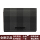博柏利（BURBERRY）巴寶莉格紋圖案徽標(biāo)細(xì)節(jié)雙折棉卡包錢包男款炭灰色 送禮套裝(基礎(chǔ)裝+原盒+原裝手提