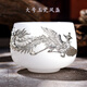 福美古厝大號(hào)龍鳳玉瓷主人杯單杯琉璃茶盞私房茶具碗品茗杯個(gè)人杯功夫茶杯 大號(hào)玉瓷茶杯-（鳳）120毫升 200mL以下