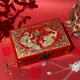 實(shí)木質(zhì)首飾盒三金五金飾品手飾收納結婚禮物精致創(chuàng  )意紀念伴手禮物 23*15*8cm雙層-紅-龍鳳呈祥