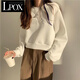 LPOX2025年新款春秋短款高腰衛衣女春秋慵懶風(fēng)露臍長(cháng)袖上衣小個(gè)子外套 3#白色[不加絨] 珠地棉 M 建議80斤-斤
