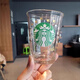 星巴克星巴克杯子25周年敞口玻璃杯可堆疊水杯子圓形桌面杯小清新咖啡杯 小熊敞口玻璃杯414ml