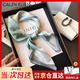 Calznklien真絲絲巾女100%桑蠶絲小方巾披肩圍脖女實用生日禮物送媽媽婆婆 淡雅荷花【高檔禮盒裝】