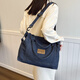 瑪嘎女包女神節牛仔布單肩包時(shí)尚休閑女士通勤手提包外出旅游斜挎包女 深藍色