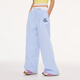 Mmlg 87mm 格子休閑褲女夏季新款寬松直筒垂感闊腿韓系潮牌長(cháng)褲子 淺藍色 S