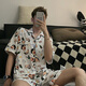 何佳功蠟筆小新睡衣 男夏季新款短袖短褲薄款卡通潮男士家 蠟筆小新-短袖短褲【男款】 L 【95-115斤】