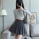 鉑吶苓百褶裙女灰色半身裙2025夏季高腰顯瘦百搭小個子jk學院風a字短裙 A字百褶裙短裙【淺灰色】 L 【100-110斤】